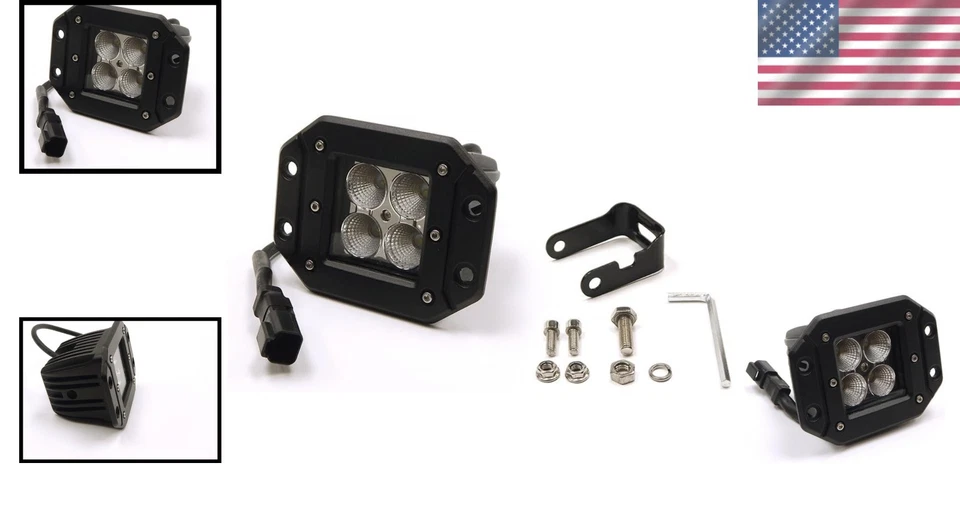 Мощный светодиодный фонарь 16 Вт Cree — хромированная серия с креплением заподлицо с жгутом проводов - Изображение 2 из 4