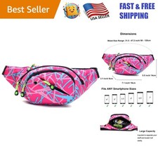 Versatile Pink Fanny Pack with 4 Compartments - Perfect for Music Festivals
