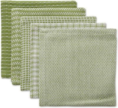 Everyday Kitchen Collection Assorted Dishcloth Set, 12X12, Antique Green, 5 Coun