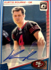 Panini 2025 Donruss Optic Rated Rookie Kurtis Rourke 49ers Auto #243 /350