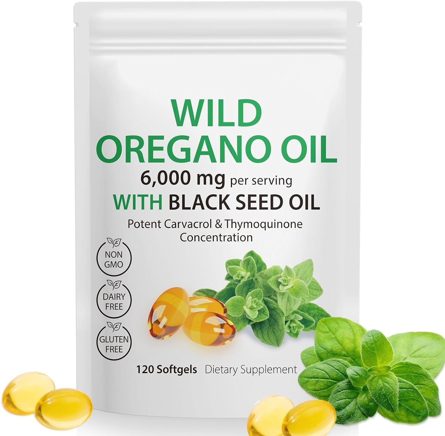 Resilia Oil Of Oregano With Black Seed Oil 6,000MG