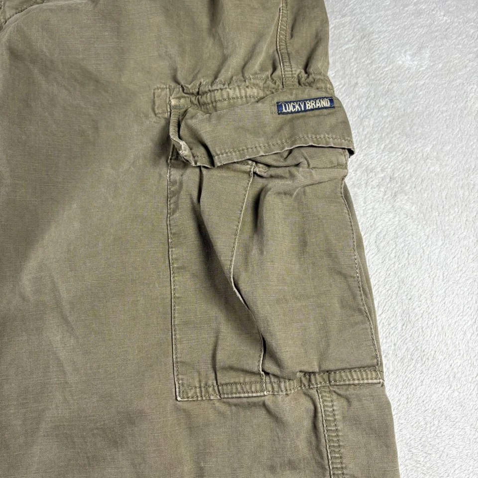 Vintage Y2K Lucky Brand Men 36x32 Green Military Style Wide Leg Cargo Pants#2775 - Image 3 of 4