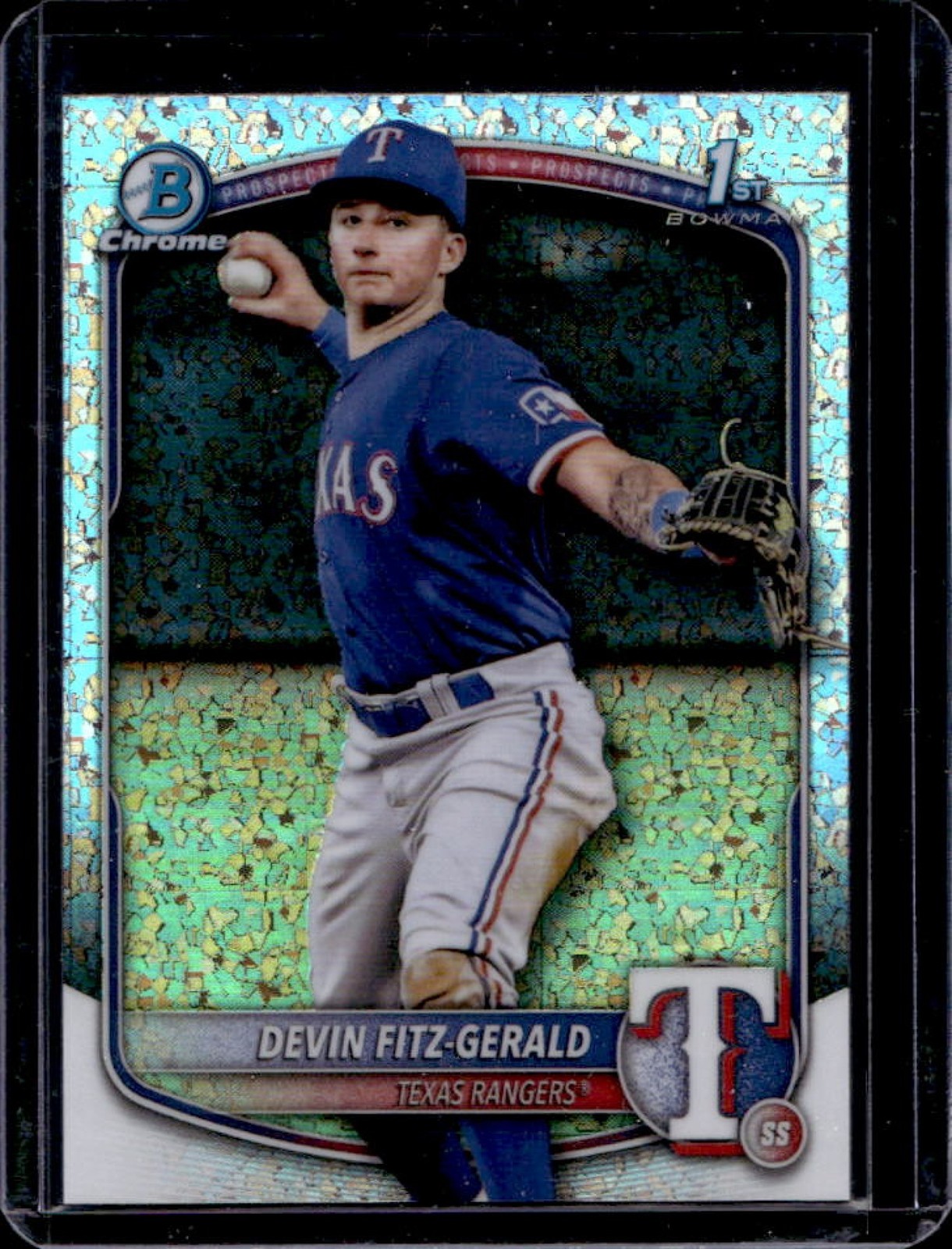 2025 Bowman Chrome Devin Fitz-Gerald Mini Diamond Refractor 1st #BCP-158 Rangers