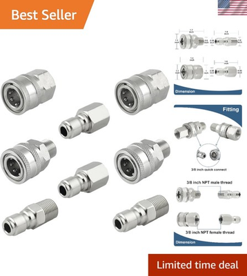 #ad Stainless Steel 3 8 Inch Quick Connect Fittings 8 Piece Pressure Washer Set $47.69