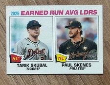 2026 Topps Heritage - #7 Tarik Skubal Paul Skenes ERA Leaders Tigers Pirates