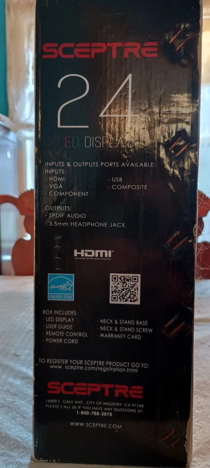 Sceptre E246BV-FC 24" 1080p LED DISPLAY Black, New Open-Box $45 or Best Offer - Image 4 of 4