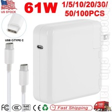 LOT OF 61W USB-C Type-C Power Adapter Charger For MacBook PRO 13" A1718  Cable