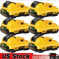 1/6Pack 12V 4 Ah 12 Volt Max Lithium Ion Battery For Dewalt DCB127 DCB120 DCB124