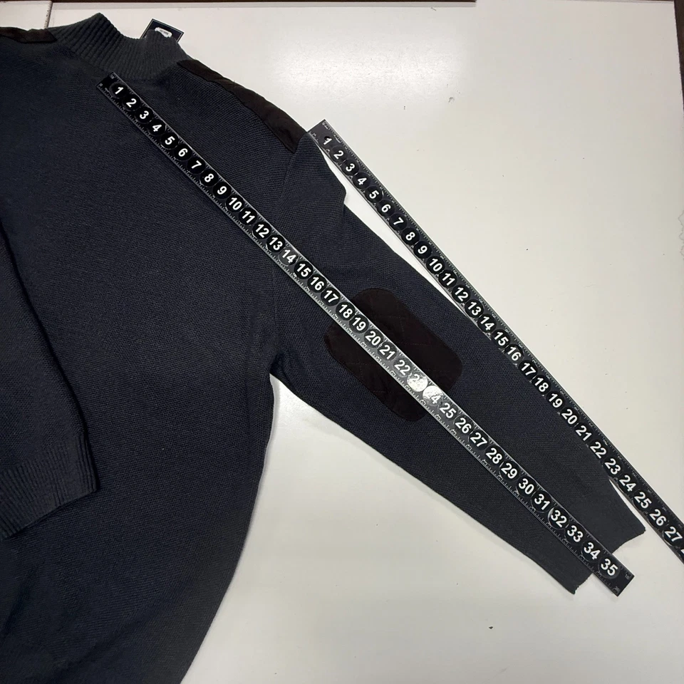 Cárdigan Roundtree & Yorke Para Hombres 4XT Gris Cremallera Codo Almohadillas para el Hombro Suéter Nuevo con Etiquetas Foto 4 de 4