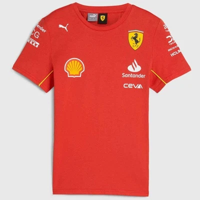 Scuderia Ferrari 2024 F1 Team Red Kids T-Shirt Official PUMA Merch