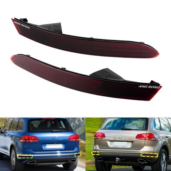 Paar Hintere StoßStange Reflektor Nein Birne Cover Links + Rechts FüR VW Touareg-image