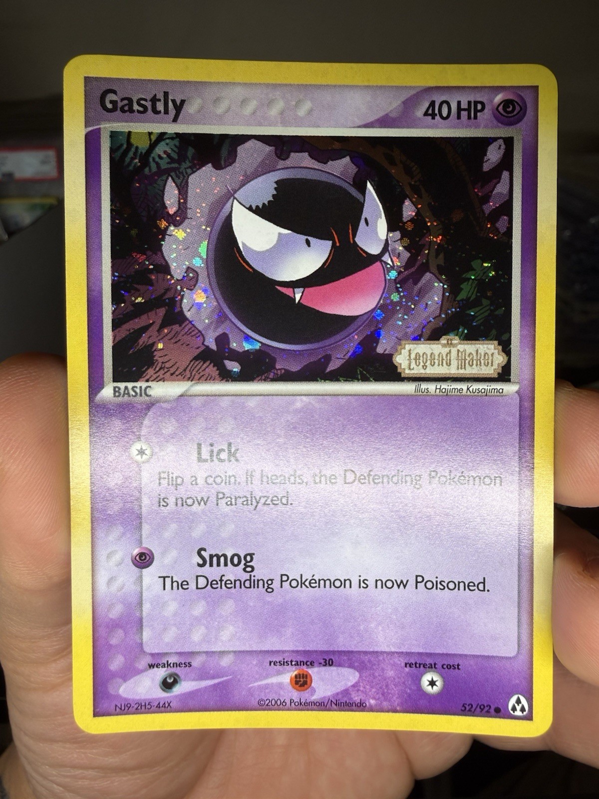 Gastly 52/92 Legend Maker Reverse Holo STAMPED NEAR MINT