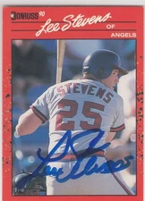 1990 Lee Stevens Donruss IN PERSON AUTO #449 - California Angels