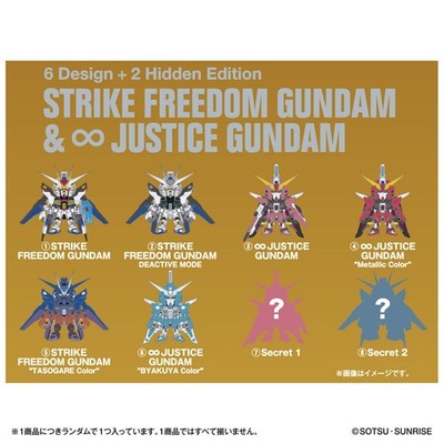 Bandai QMSV mini Gundam Strike Freedom Infinite Justice Blind Box
