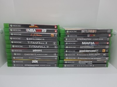 Lot - 21 Xbox One Games Far Cry Lego Titanfall 2 Doom GTA 5 Overwatch Mafia 3 PO
