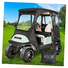 2 Passenger Deluxe Golf Cart Driving Enclosures for Club Car Precedent, Black