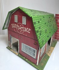 Vintage Marx Happi Time Barn Farm Tin Farmhouse Collectible Toy - Nice Rare Find
