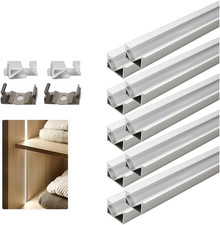 Under Cabinet LED Aluminum Channel with Silicone Cover - 10 Pack
