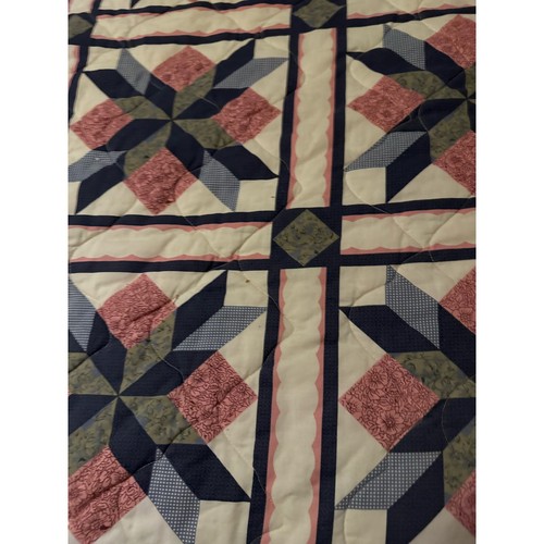 Vintage Queen Size Pinwheel Star Quilt Bettwäsche Decke - Bild 7 von 8