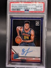 2019 Panini Donruss Optic Purple Stars Auto Bruno Fernando Rookie #/49 PSA 10 