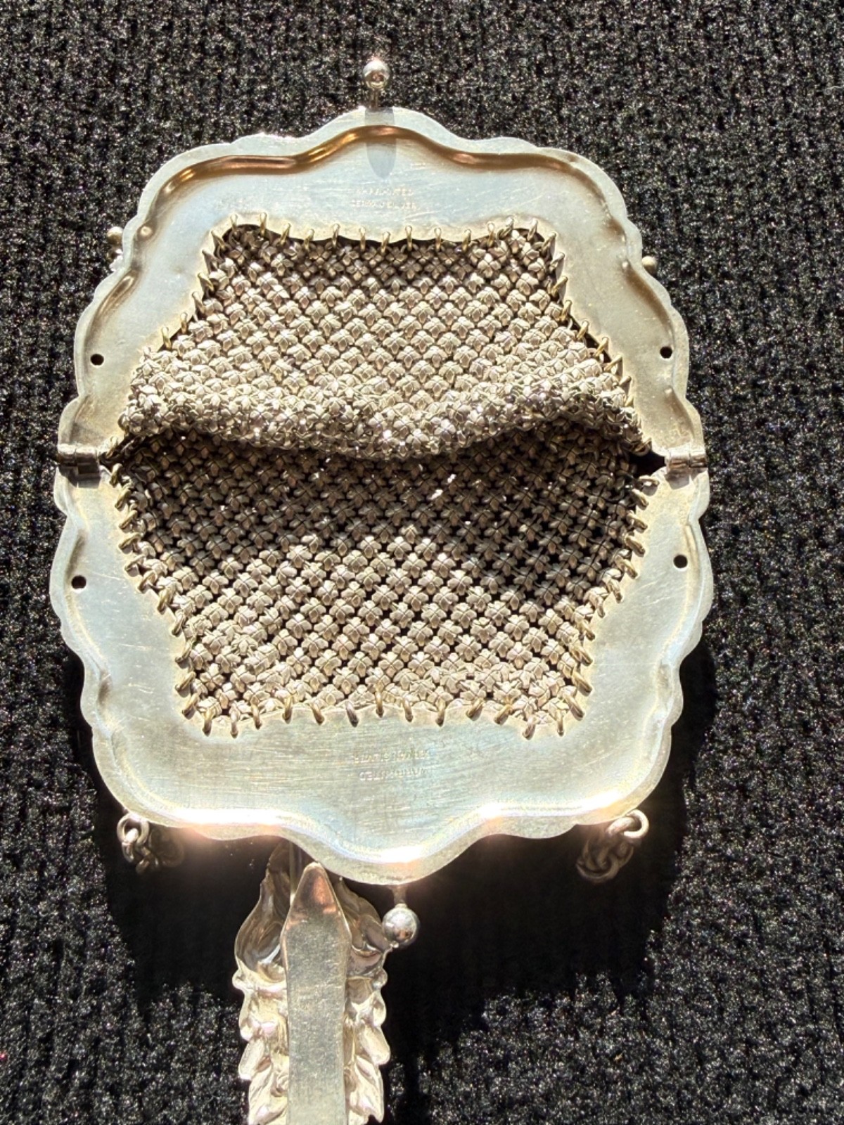 Antique German Silver Chatelaine Mesh Purse - image 13