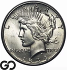 1934-D Peace Dollar, Key Denver Issue, Cartwheel Luster, Near Gem BU++ Blazer