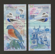 BERMUDA $2 Dollars 2024, P-63a, CIRCULATED, Charles III Polymer Note. BERMUDA $2 Dollars 2024, P-63a, CIRCULATED, Charles III Polymer Note.