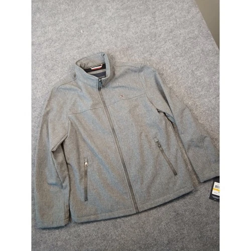 NWT Tommy Hilfiger Mens Grey Softshell Jacket Water Resistant Wind Resistant M - product listing photo