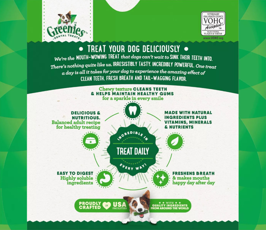 Greenies Original Petite Natural Dental Care Dog Treats, 54 Oz Box (90 Treats)