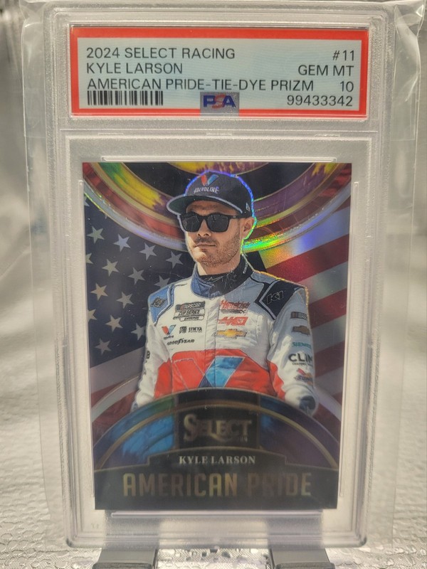 Kyle Larson PSA 10 Gem Mint 2024 Select American Pride Tie Dye Prizm /25 NASCAR
