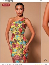 NWT FASHION NOVA Melinda CROCHET Midi DRESS MULTI COLOR Size 1X FREE SHIP