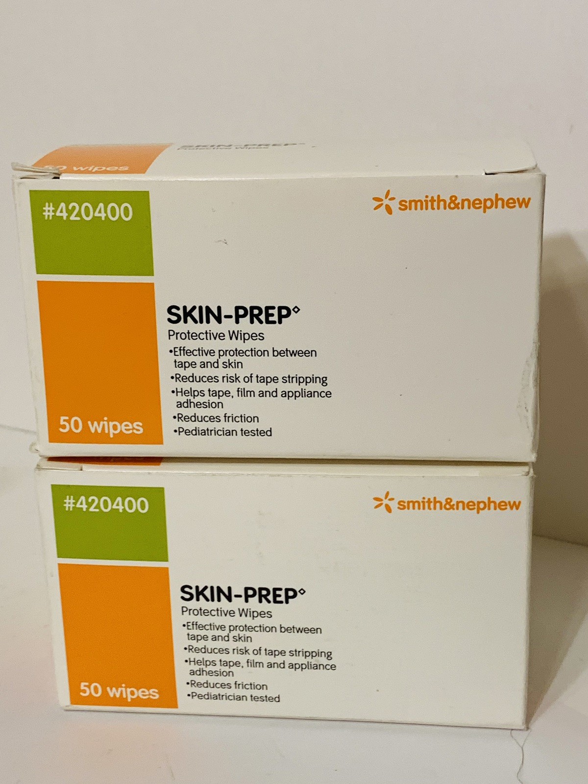 2 BOXES Smith & Nephew 420400 SKIN-PREP Protective Wipes -2BX/50EA