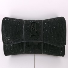 Steve Madden BBRIAAG Shoulder Bag Black Crystal Rhinestone Lock Closure READ