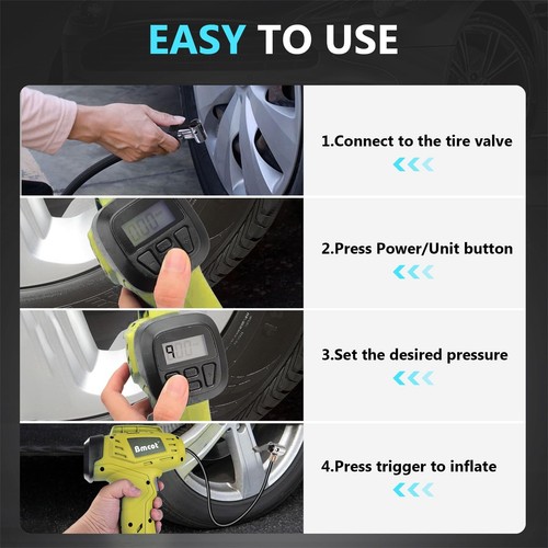 Tire Inflator Portable Air Compressor - 2X Faster - 160PSI Handheld Air Pump ... - Picture 7 of 7