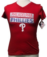 MLB Philadelphia Phillies Girls V-Neck T-Shirt Red Color Size Large 10/12