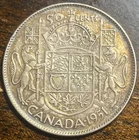 Canadian   1951   Silver   50 Cents   Half Dollar Coin