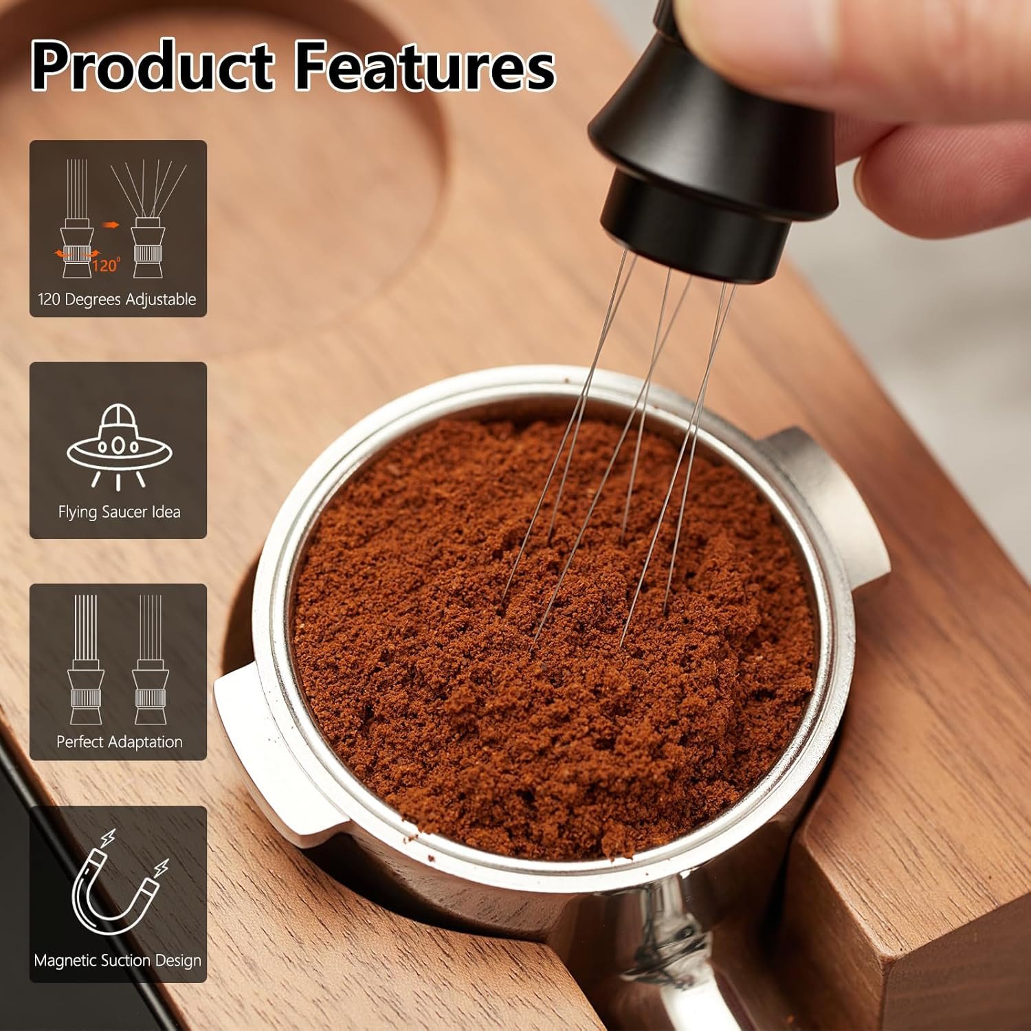 IKAPE WDT Tools, Espresso Stirrer Distribution Tool, Tamper for 51/54/58MM 