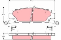 Bremsbelagsatz Scheibenbremse Trw GDB1257 FüR Ls Lexus 400 UCF10