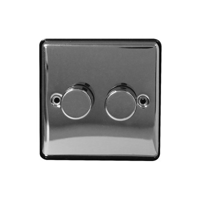 Metall verschraubt 2 Gang 2 Wege Dimmschalter, 250W Schwarz Nickel