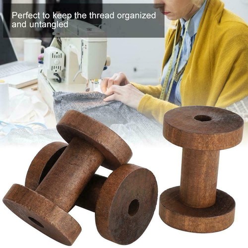 3Pcs Wooden Empty Thread Spools Reels Bobbins for Sewing Ribbons Craft 6 x 4.2cm - Picture 10 of 11