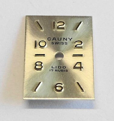 CADRAN MONTRE FHF 69 PLAT DORÉ 17.70 X 16.60 MM