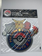Pokemon Center Tokyo Sticker Factory Sealed Poliwhirl Pikachu Charmander Vintage