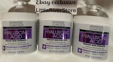 3x16 oz = 3 lbs Advanced Clinicals Spa Size Hyaluronic Acid Cream Skin Hydrating