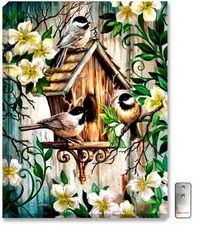 Glow Decor Spring Chickadees Wall Art