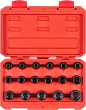 TEKTON 1/2 Inch Drive 12-Point Impact Socket Set, 17-Piece 8 - 24 mm 