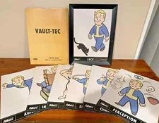 Fallout 4 Vault Tech Special Edition 7 Art Cards Limited Issue W/ FRAMED LUCK