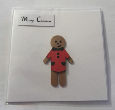 Weihnachtskarte 125 mm qm ca. MDF Lebkuchenmann Einfachheit Sortiment wie gesehen