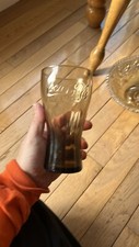 Vintage Brown Coca Cola Drinking Glass