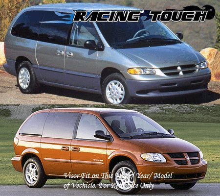 Rain Guard Sun Visor 2.0 MM Outside Mount 2pcs For 1996-2007 96-07 Dodge Caravan - Picture 7 of 7