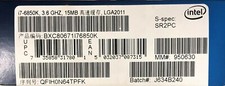 Intel BXC80671I76850K SR2PC Core i7-6850K 15M Cache, 3.80 GHz NEW RETAIL BOX